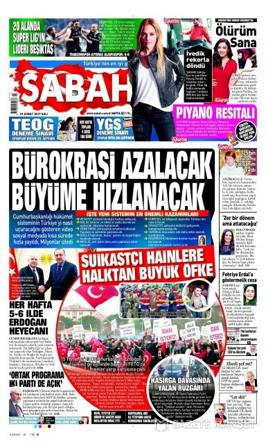 Gazete manşetleri 21 Şubat 2017 Sözcü - Star - Habertürk - Resim: 2