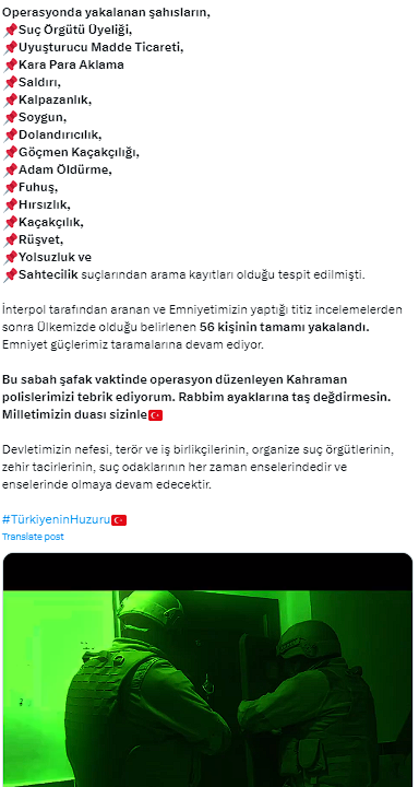 11 ilde "Kafes-28" operasyonu! Interpol tarafından aranan 56 kişi yakalandı - Resim: 1
