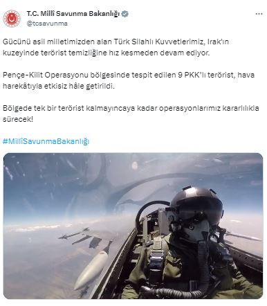 MSB'den son dakika açıklama! Irak'ın kuzeyinde 9 terörist etkisiz hale getirildi - Resim: 0