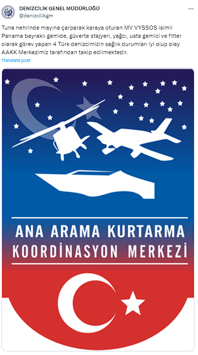 Tuna Nehri'nde gemi mayına çarptı! 4 Türk denizcinin sağlık durumuyla ilgili açıklama - Resim: 0