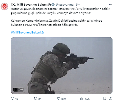 Milli Savunma Bakanlığı duyurdu! 5 PKK'lı terörist etkisiz hale getirildi - Resim: 0