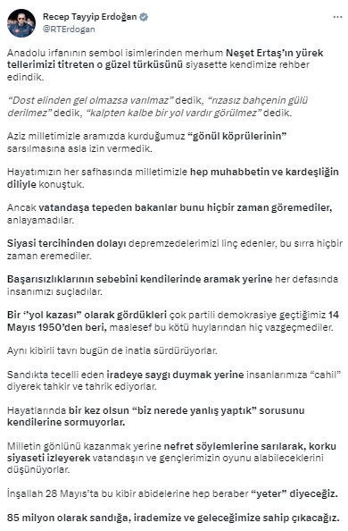 Cumhurbaşkanı Erdoğan'dan flaş 28 Mayıs mesajı! "Hep beraber 'yeter' diyeceğiz" - Resim: 0