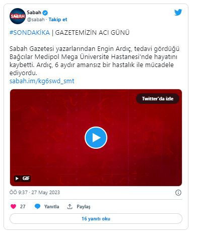 Sabah Gazetesi'nin acı günü! Engin Ardıç hayatını kaybetti - Resim: 0