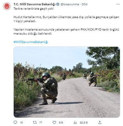 Milli Savunma Bakanlığı duyurdu! 1 terör örgütü mensubu yakalandı - Resim: 0