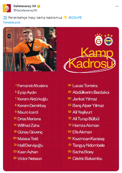 Galatasaray'da Hakim Ziyech, Süper Kupa maçında yok - Resim: 0