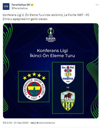 Konferans Ligi 2. Ön Eleme Turu'nda Beşiktaş, Fenerbahçe ve Adana Demirspor'un rakipleri belli oldu - Resim: 1