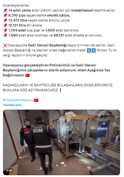 81 ilde eş zamanlı 'Çengel' operasyonu: 23 ton sahte ve kaçak alkole el konuldu, 189 şahsa adli işlem yapıldı - Resim: 1