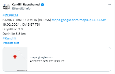 Bursa'da deprem meydana geldi! AFAD ve Kandilli Rasathanesi'nden açıklama - Resim: 0