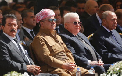 Talabani'nin cenazesinde Barzani böyle görüntülendi