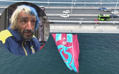 'Rambo Okan' köprüdeki Trabzonspor Bayrağını bu kes kesti! 2 kez yakalanmıştı...