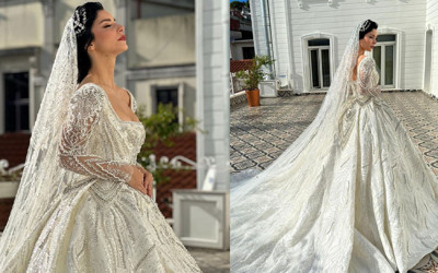 Merve Boluğur'un gelinliği sosyal medyayı salladı! "İşte karşınızda yılın değil yüzyılın gelini ve gelinliği"