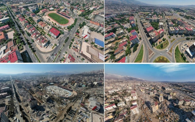 Kahramanmaraş'ta deprem öncesi ve sonrası çekilen fotoğraflar kahretti!