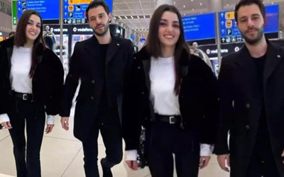 Hande Erçel ile Hakan Sabancı ilk kez el ele! Aşk tatili dönüşü yakalandılar, fotoğrafları ifşa oldu!