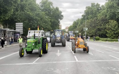 İspanya'da köylüler, kırsal yaşamın ve ekonominin korunması için Madrid'e yürüdü