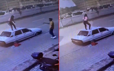 Adana'da ilginç olay: Genç kadın arabanın tavanına çıktı, dans etti! O anlar saniye saniye kamerada
