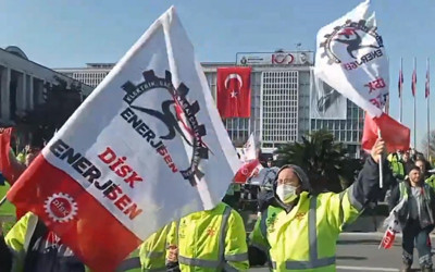 Enerji işçilerinden İBB önünde ücret artışı talebi için eylem
