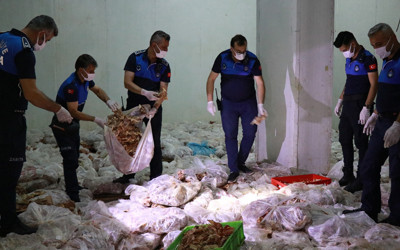 Şanlıurfa'da etiketsiz 10 ton tavuk ele geçirildi