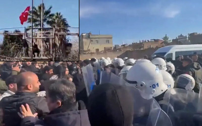 Nusaybin'de Türk bayrağı provokasyonu! Sınıra yürüdüler ortalık karıştı