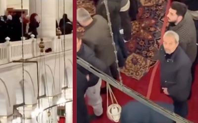 Fatih Camii'nde kadınlar erkeklerin önüne başörtüsü attı manası bakın ne?