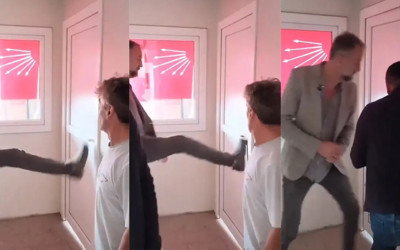 Kapıyı tekmeleyerek açtı, posterleri indirdi! CHP il binasına böyle girdi, olaylı görev değişimi