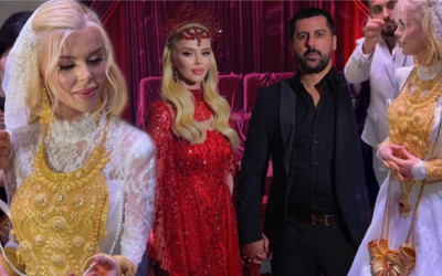 Fenomen Çağla Öz düğününden paylaştı! Tepeden tırnağa altınla kaplandı...