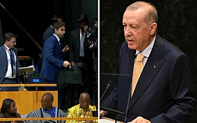 Erdoğan konuşurken, İsrail'in BM temsilcisi salondan ayrıldı