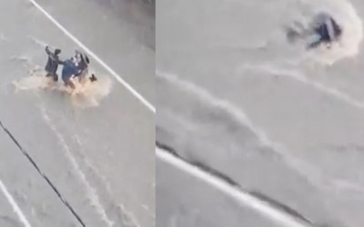 İstanbul'da sele kapılan bir kişi sürüklendi!
