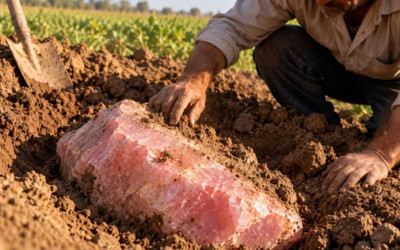 Tarlasında bulduğu pembe taşın altından binlerce yıllık tarih çıktı