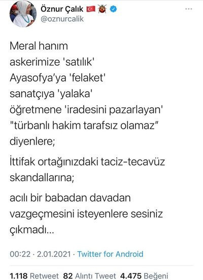 AK Partili Öznur Çalık’tan Meral Akşener’e zor sorular! Neden sesiniz çıkmadı - Resim: 0