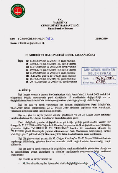 Yargıtay'ın CHP'yi uyardığı o belgeler - Resim: 1
