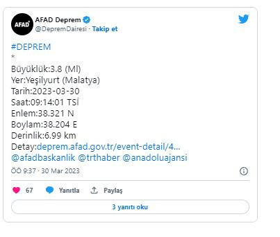 Malatya'da deprem oldu! AFAD, depremin şiddetini duyurdu - Resim: 0