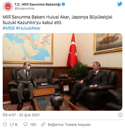 Bakan Hulusi Akar, Japonya Büyükelçisi ile görüştü - Resim: 0