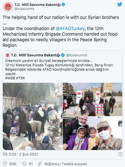 MSB'den Barış Pınarı bölgesindeki köylere erzak yardımı - Resim: 0