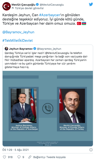 Bakan Mevlüt Çavuşoğlu, Azerbaycanlı mevkidaşı Bayramov ile görüştü - Resim: 0