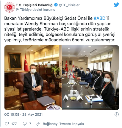 Dışişleri Bakan Yardımcısı Büyükelçi Önal ABD'li mevkiidaşı ile görüştü - Resim: 0
