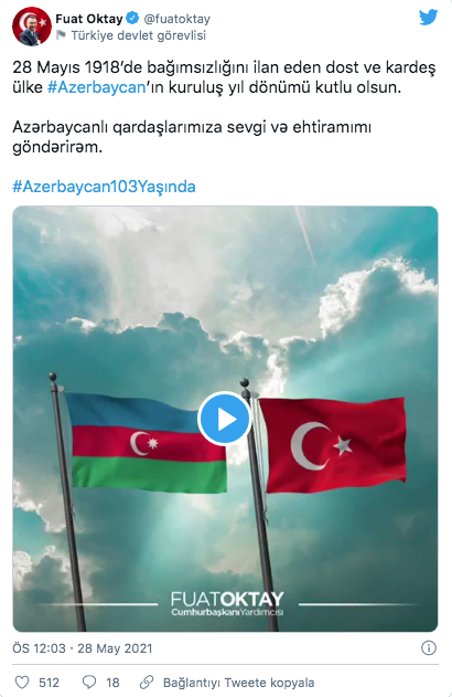 Cumhurbaşkanı Yardımcısı Fuat Oktay'dan Azerbaycan paylaşımı - Resim: 0