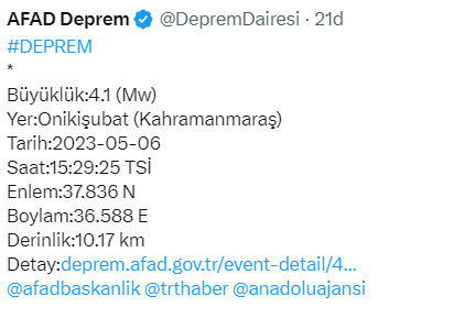 Kahramanmaraş'ta panik yaratan deprem! AFAD duyurdu - Resim: 0