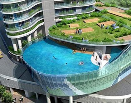 Gökdelen balkonunda yüzme keyfi - Resim: 2