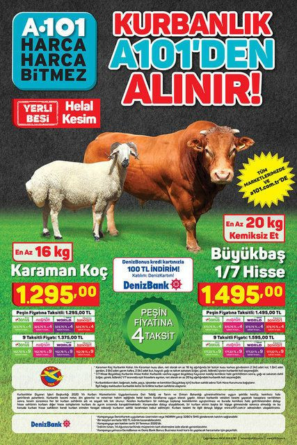 A101 kurbanlık fiyatları 2020 kaç para küçükbaş/büyükbaş hisse fiyatları - Resim: 3