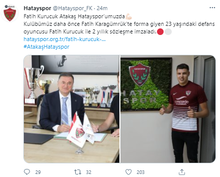 Hatayspor 23 yaşındaki Fatih Kuruçuk ile sözleşme imzaladı - Resim: 0