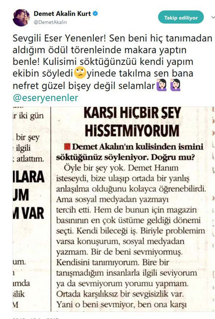 Demet Akalın ile Eser Yenenler arasında sular durulmuyor  - Resim: 3