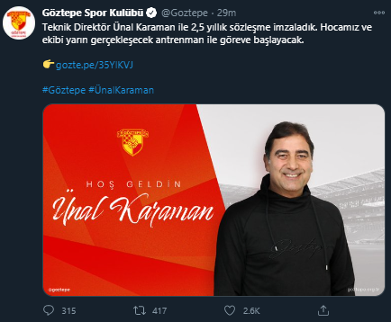 Göztepe'de Ünal Karaman dönemi resmen başladı - Resim: 0