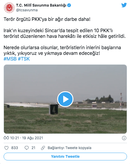 Son dakika TSK'dan Sincar'a hava harekatı 10 PKK'lı terörist öldürüldü - Resim: 0