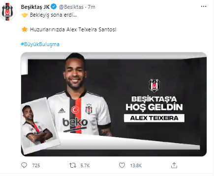 Beşiktaş Alex Teixeira'yı resmen açıkladı - Resim: 1