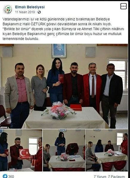Antalya Elmalı Belediye Başkanı Halil Öztürk nikahı kıyıp eşiyle yatmış - Resim: 2
