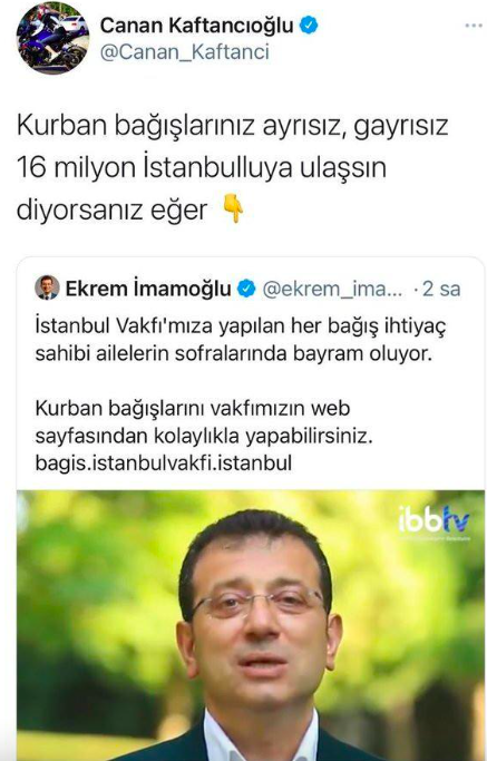 Canan Kaftancıoğlu şimdi kurban bağışı istedi ama geçmişteki kurban eleştirileri olay! - Resim: 0