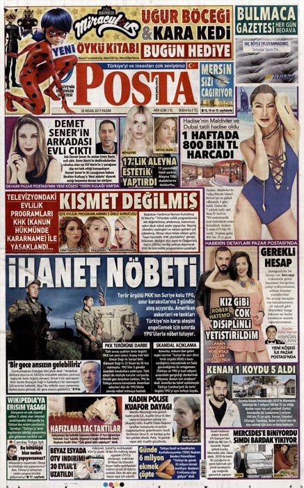 Gazete manşetleri Hürriyet - Sözcü - Sabah 30 Nisan 2017 - Resim: 2