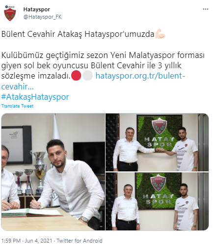 Hatayspor'dan bek transferi: Bülent Cevahir'le 3 yıllık sözleşme - Resim: 0