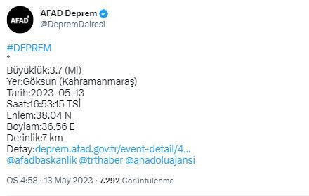 Kahramanmaraş'ta artçı deprem! AFAD'dan açıklama var - Resim: 0