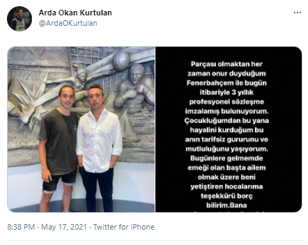 Fenerbahçe'den genç yıldıza profesyonel sözleşme - Resim: 0